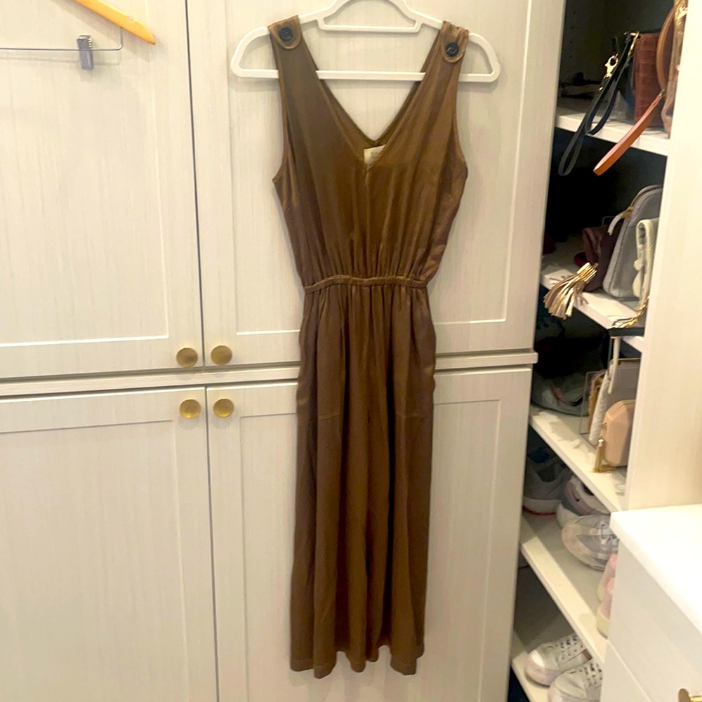 Sateen brown jumpsuit
